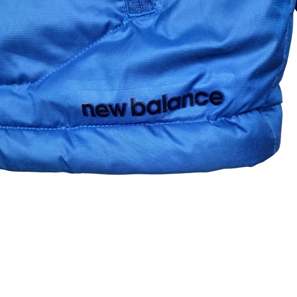 New Balance Men's M Down Puffer Jacket Sleek Blue EUC